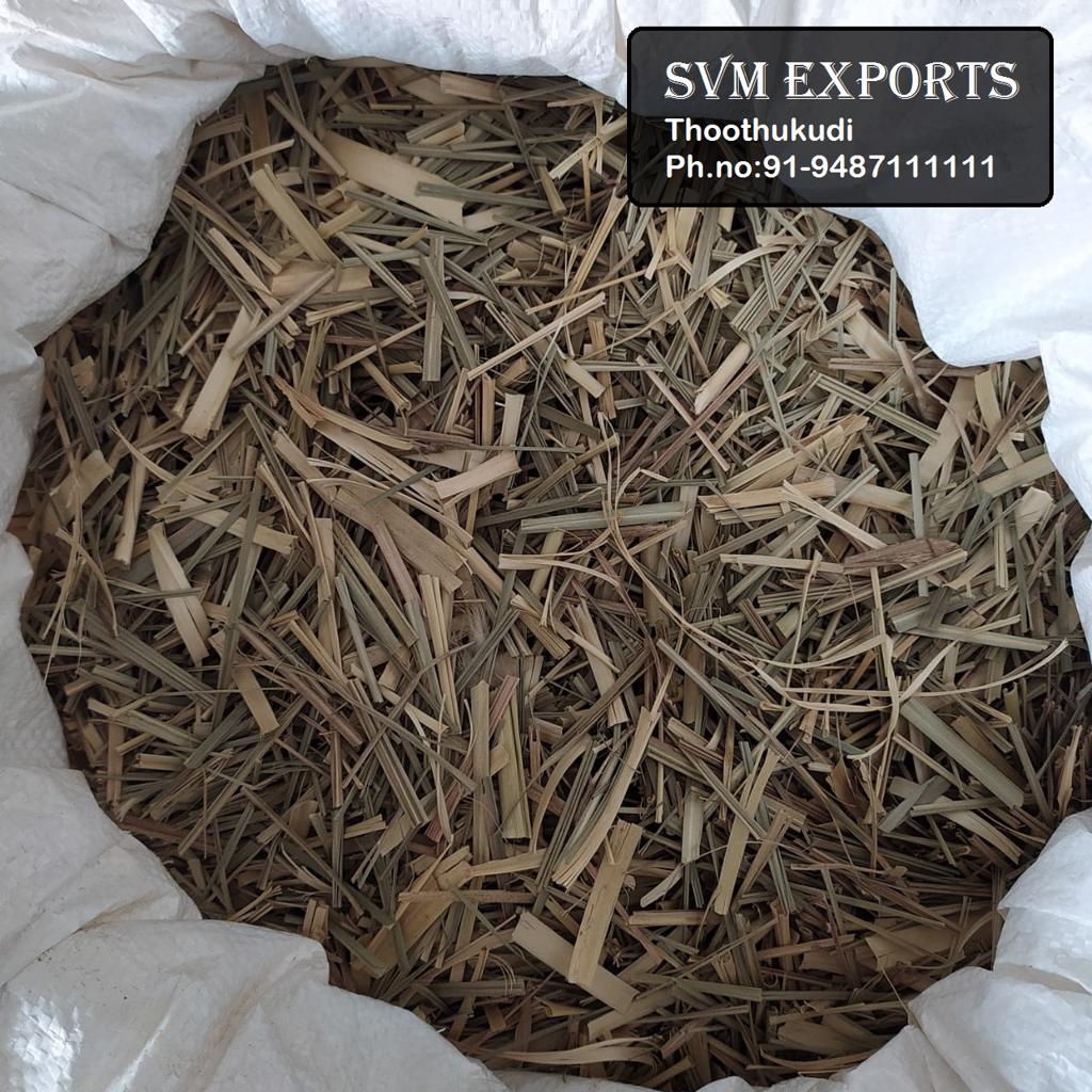 Product image - SVM EXPORTS Dried lemon grass is simply the moisture less form of naturally grown lemon grass with zero fertilizers. These clump-free and easily rehydrated products act as a unique flavour enhancer and seasoning that unleash the dried-out lemongrass aroma with zero compromises in the flavour profile. 
•	Our 100% natural dried lemon grass holds an exclusive spot, notably in Ayurveda and herbal medicines, for retaining